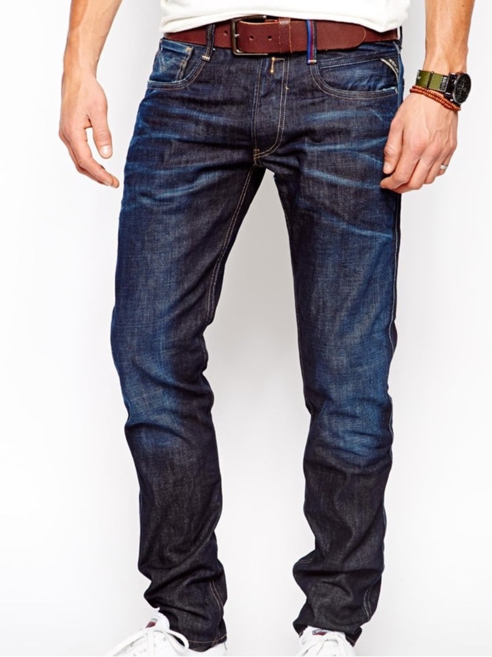 Replay Men's FC Barcelona ANBASS Denim Jeans size 30x32 Dark Wash